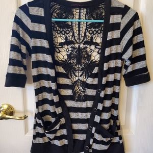 Annabelle button up, pocket, lace back, small, top